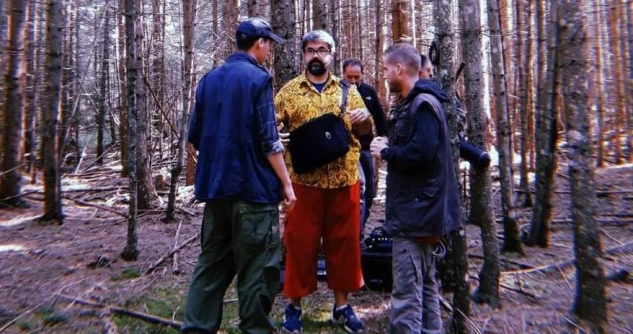 Faruk Lončarević na setu filma/