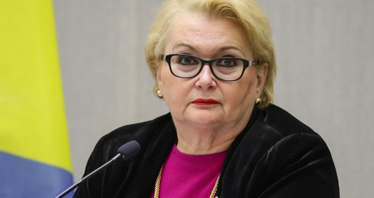 epa09652505 A handout photo made available by the press service of the Russian Foreign Affairs Ministry shows Minister of Foreign Affairs for Bosnia and Herzegovina Bisera Turkovic during a joint news conference with Russian Foreign Minister Sergei Lavrov (not pictured) following their talks in the Black sea resort of Sochi, Russia, 21 December 2021. Minister of Foreign Affairs for Bosnia and Herzegovina is on a working visit to Russia. EPA/RUSSIAN FOREIGN AFFAIRS MINISTRY/HANDOUT MANDATORY CREDIT/HANDOUT EDITORIAL USE ONLY/NO SALES HANDOUT EDITORIAL USE ONLY/NO SALES/Russian Foreign Affairs Ministry/Handout