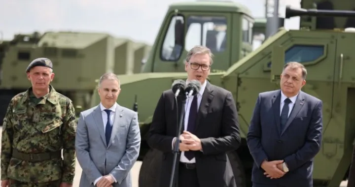 Neboj&scaron;a Stefanović, Aleksandar Vučić i Milorad Dodik/Nova.rs/