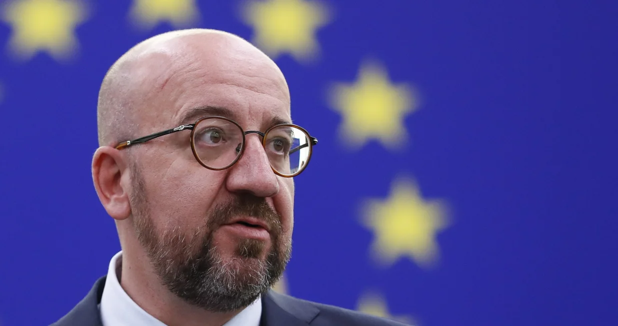 epa10001504 European Council President Charles Michel delivers a speech on the Conclusions of the latest Special European Council meeting of May 2022, at the European Parliament in Strasbourg, France, 08 June 2022. EPA/JULIEN WARNAND/Julien Warnand
