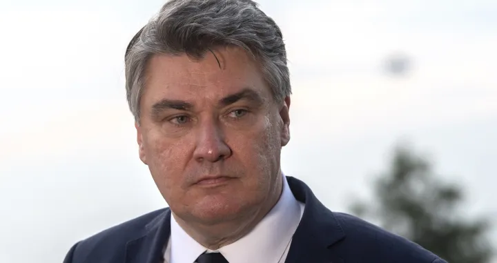 epa10016848 Croatian President Zoran Milanovic talks to the media after the session 'What after the war in Ukraine' at the 'Prespa Forum Dialogue' in Ohrid, Republic of North Macedonia, 16 June 2022. Leaders of five Balkan countries and several Foreign Ministers attend the 'Prespa Forum Dialogue' - Shaping Western Balkans Future in the Contemporary European Security Architecture - from 16 to 18 June in Ohrid. EPA/GEORGI LICOVSKI/Georgi Licovski