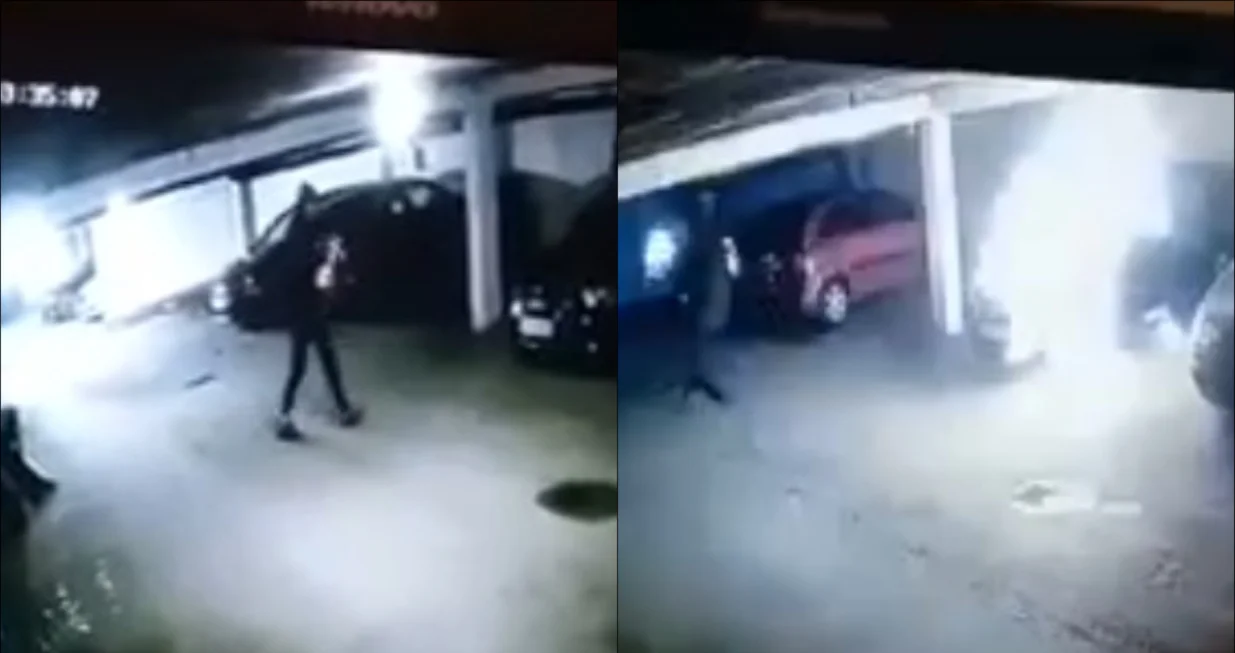 snimak sa kamere, paljenje automobila u sarajevu/