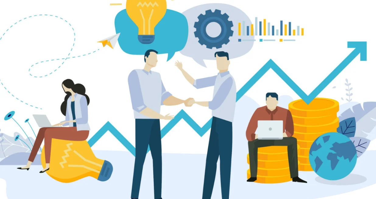 Startup ilustracija biznisi/