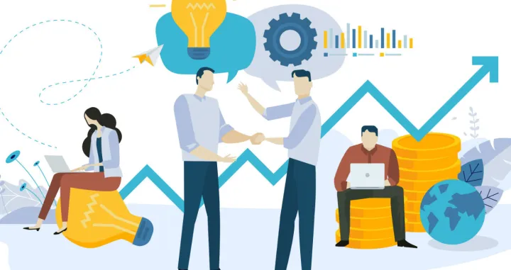 Startup ilustracija biznisi/