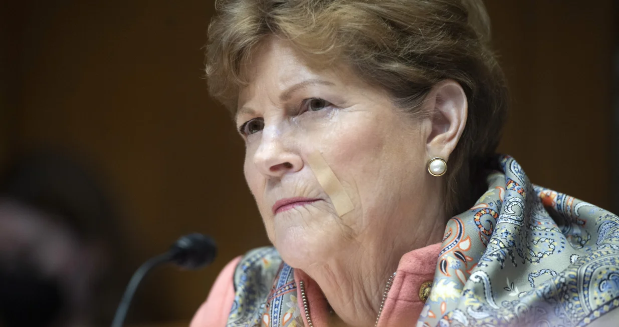 epa09975559 Sen. Jeanne Shaheen, D-NH, looks on during a Senate Appropriations Subcommittee hearing with Director of the Federal Bureau of Investigation Christopher Wray on the fiscal year 2023 budget for the FBI at the US Capitol in Washington, DC, USA, 25 May 2022. EPA/BONNIE CASH/POOL/Bonnie Cash/Pool