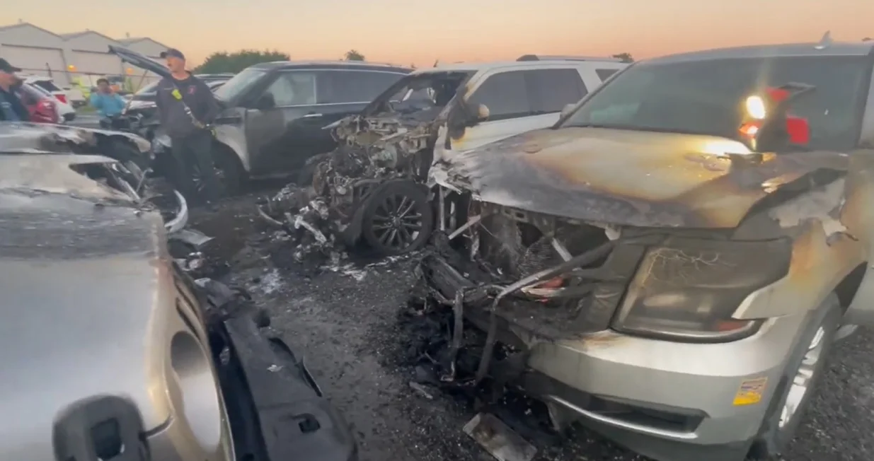 Požar se doghodio na aerodromskom parkingu/Screenshot/