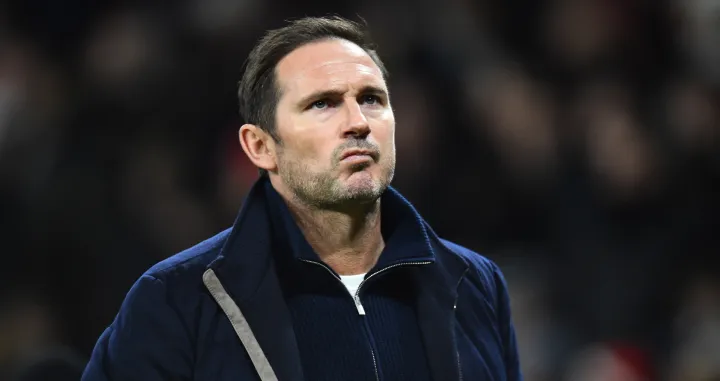 epa10393123 Everton manager Frank Lampard reacts after half-time during the FA Cup third round match between Manchester United and Everton in Manchester, Britain, 06 January 2023. EPA/Peter Powell EDITORIAL USE ONLY. No use with unauthorized audio, video, data, fixture lists, club/league logos or 'live' services. Online in-match use limited to 120 images, no video emulation. No use in betting, games or single club/league/player publications