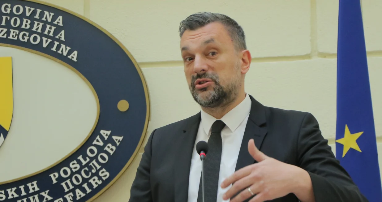 Konferencija za medije ministra vanjskih poslova Bosne i Hercegovine Elmedina Konakovića/Senad Gubelić