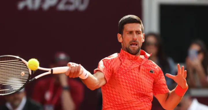 Novak Djokovic returns the ball to Dusan Lajovic during the ATP 250 Srpska Open 2023 at National Tennis Center on April 21, 2023 in Banja Luka, Bosnia and Herzegovina. (Photo by Predrag Milosavljevic/Starsport.rs) Foto: 2023 Predrag Milosavljevic/starsport.rs Š