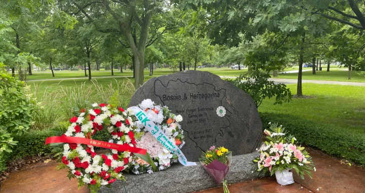 Institut za istraživanje genocida Kanada, bh. zajednica u Kanadi, Spomenik žrtvama genocida u Srebrenici u Windsoru, 26. godišnjica genocida u Srebrenici/Igk