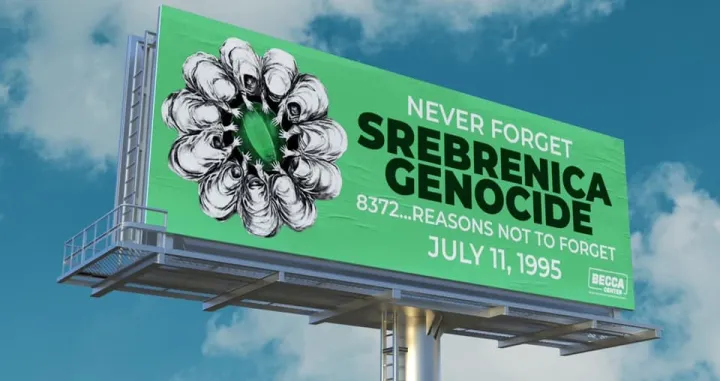Genocid u Srebrenici, Srebrenica, bilbord u Chicagu, Centar za kulturu BICC Chicago (Bosnian Islamic Cultural Center)/Bicc Chicago