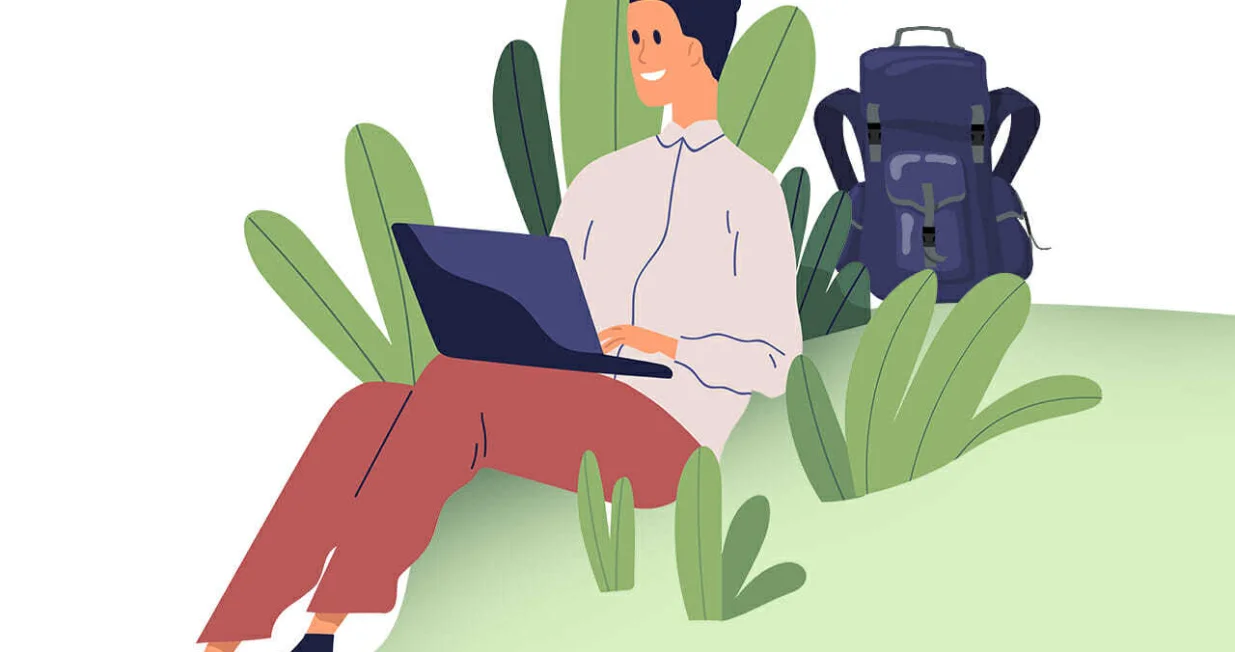 Digitalni nomadi ilustracija/