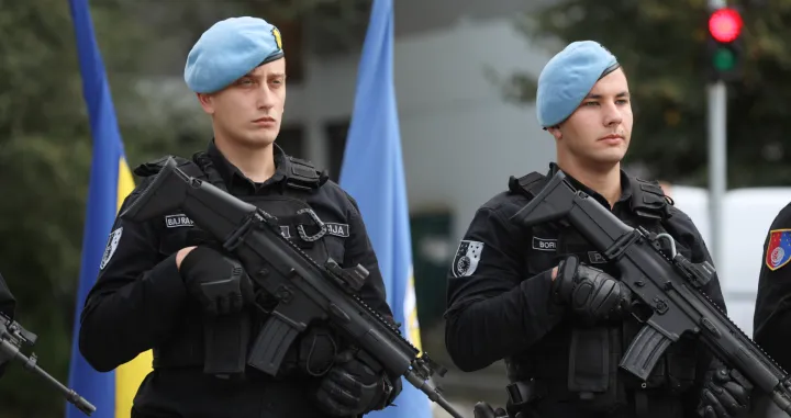 Sarajevo, Bosna i Hercegovina, 26.oktobar 2023:U prisustvu prijatelja, kolega i predstavnika vlasti, obilježena je peta godišnjica ubistva policijskih službenika Ministarstva unutrašnjih poslova Kantona Sarajevo Adisa Šehovića i Davora Vujinovića (Elman Omic - Anadolu Agency)/�