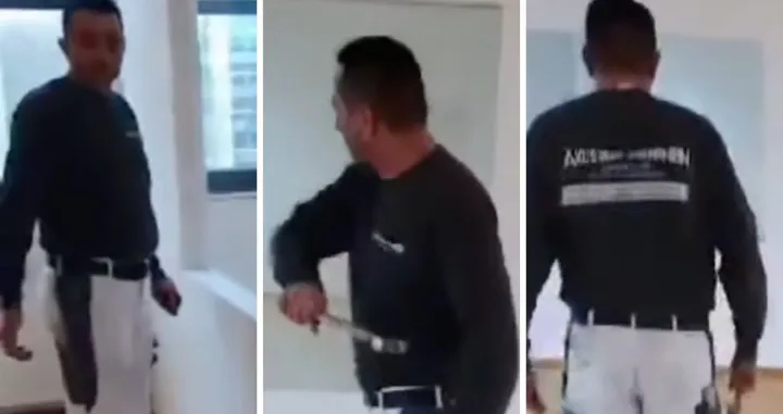 Muškarac je razbio staklo čekićem/ YouTube/ CrnaHronika/