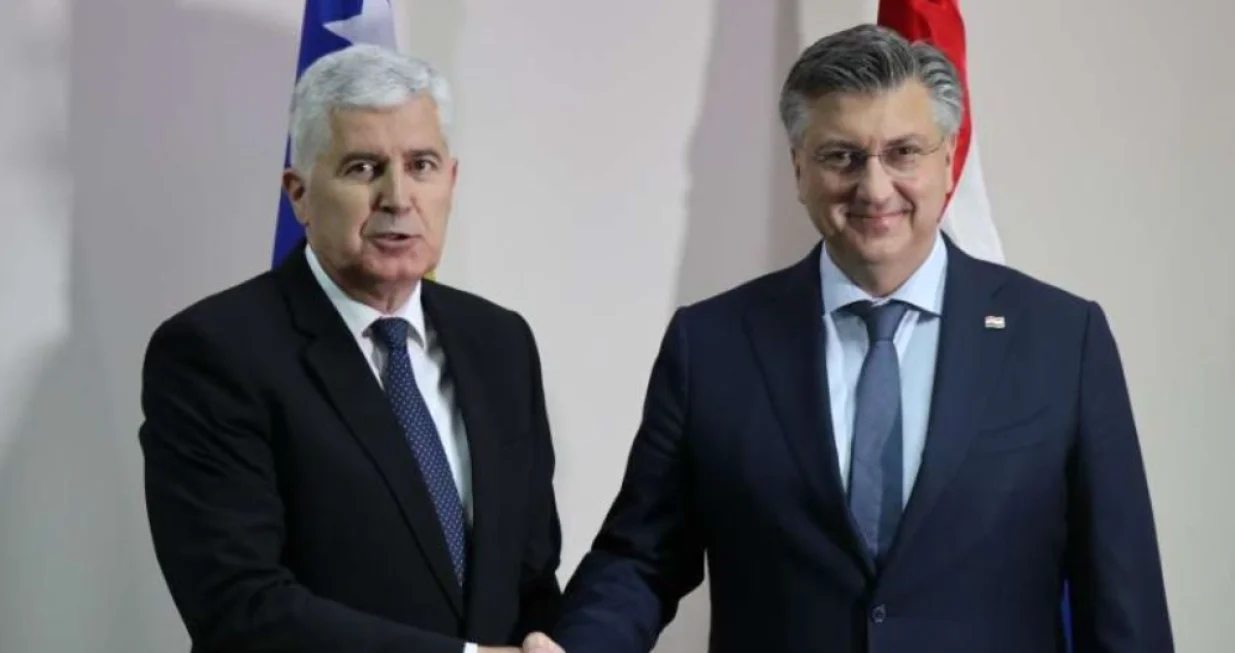 Dragan Čović i Andrej Plenković na sastanku/Fena/