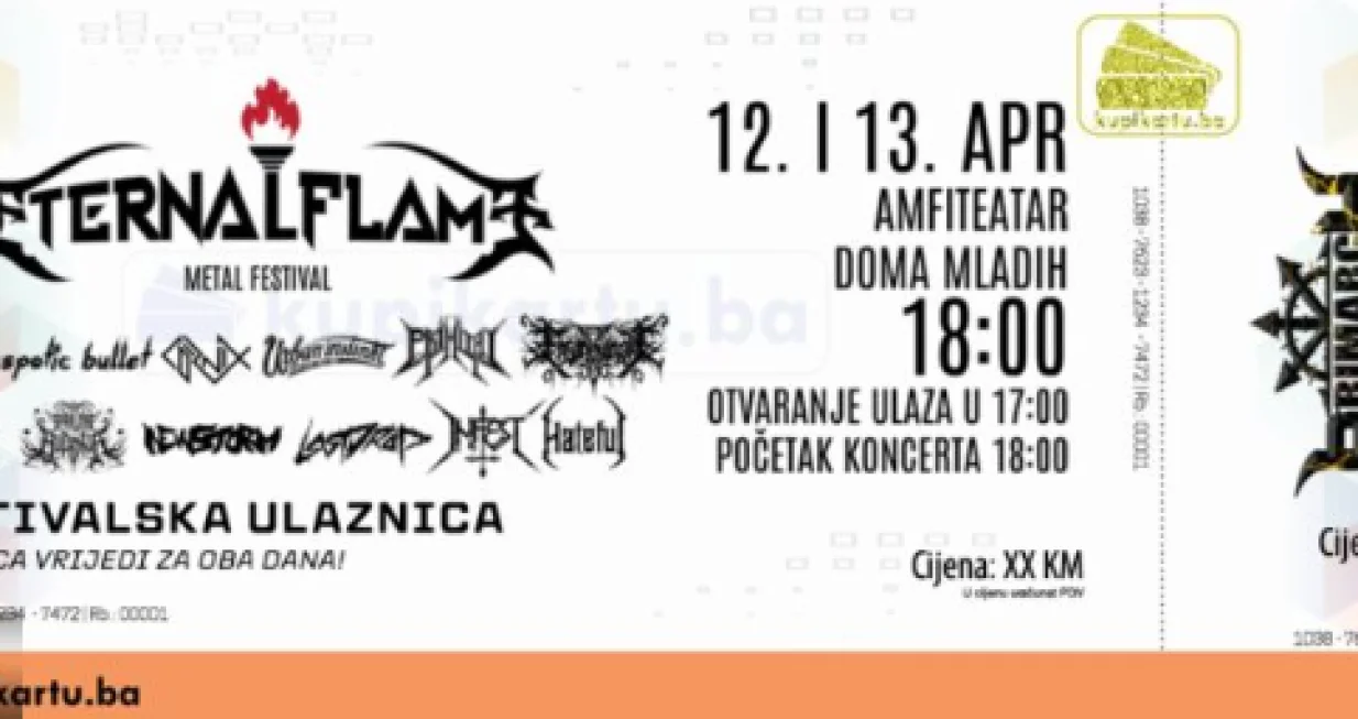 Karte za Eternal Flame Fest/ Primarch booking/