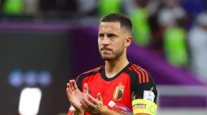 epa10353451 (FILE) - Eden Hazard of Belgium applauds fans after the FIFA World Cup 2022 group F soccer match between Croatia and Belgium at Ahmad bin Ali Stadium in Doha, Qatar, 01 December 2022. Belgian forward Eden Hazard has announced his retirement from international soccer on 07 December 2022. EPA/Abir Sultan/Abir Sultan