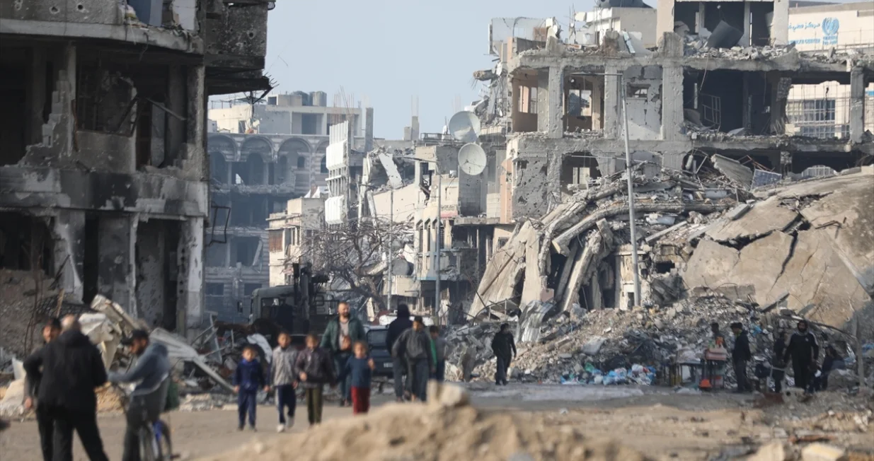 Izraelska vojska se povukla, ruševine, pustoš, Gaza, Pojas Gaze (Palestina)/Anadolija