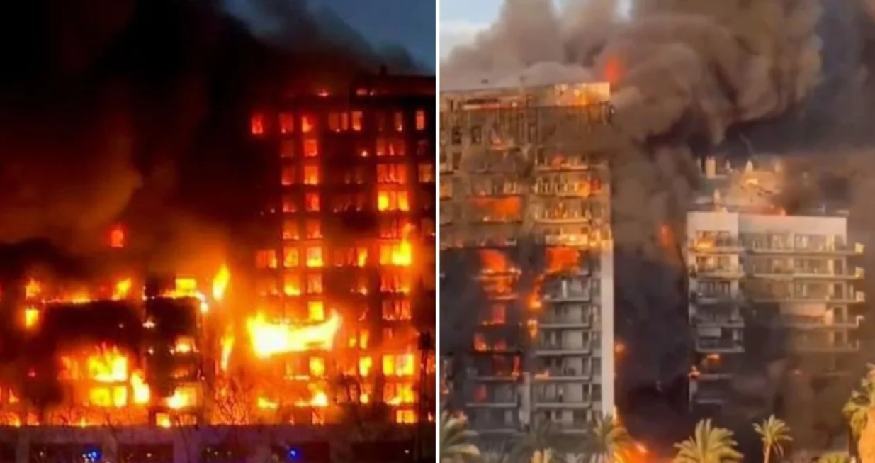 Izgorjela zgrada u Valenciji, požar, Valencia (Španija)/X