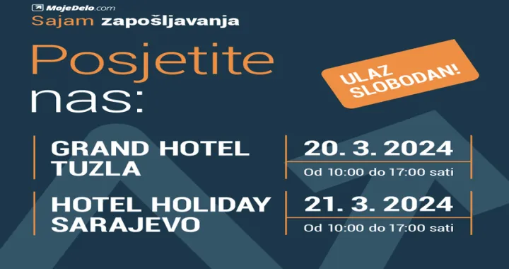 Sajam zapo&scaron;ljavanja mojedelo.com, slovenske firme, Tuzla, Sarajevo/