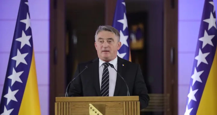 Prijem u Viječnici povodom Dana Nazavisnosti BiH.Presjedavajući Predsjedništva Bih Željko Komšić i član Predsjedništva BiH Denis Bećirović/Senad Gubelić