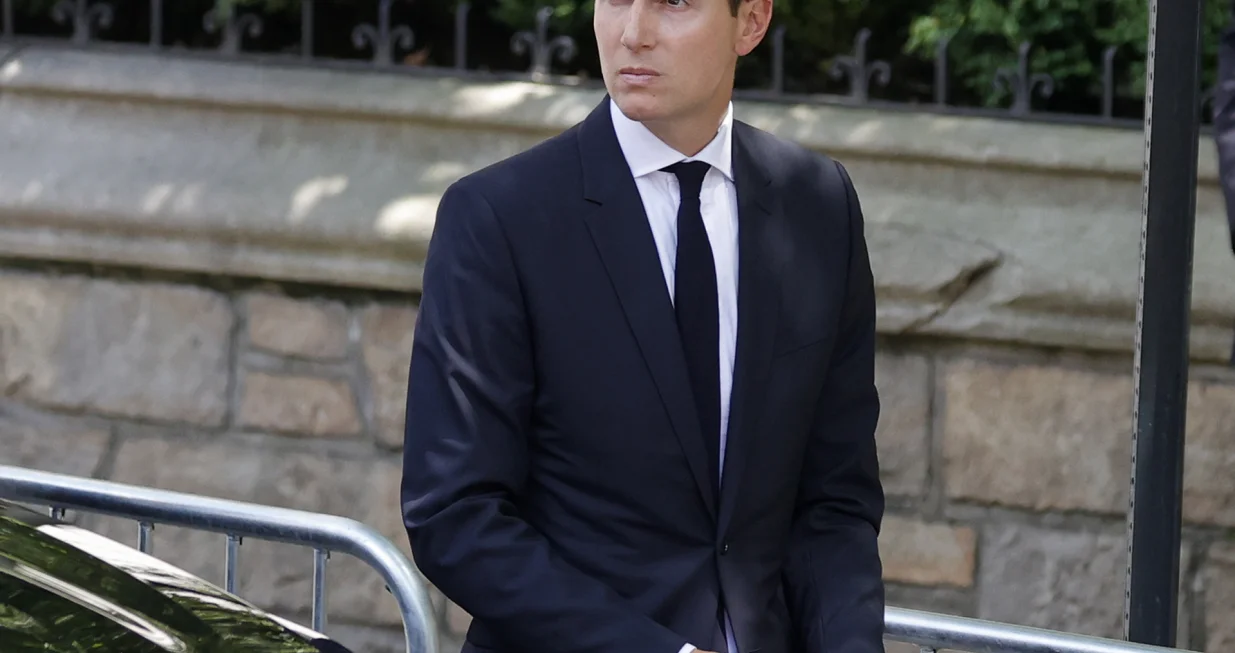 epa10083114 Jared Kushner (C) arrives for the funeral of his mother-in-law, Ivana Trump, the first wife of Former US President Donald Trump at St. Vincent Ferrer Roman Catholic Church in New York, New York, USA, 20 July 2022. Ivana Trump, the first wife of former President Donald Trump, has died at age 73 on 14 July 2022. EPA/JASON SZENES/Jason Szenes