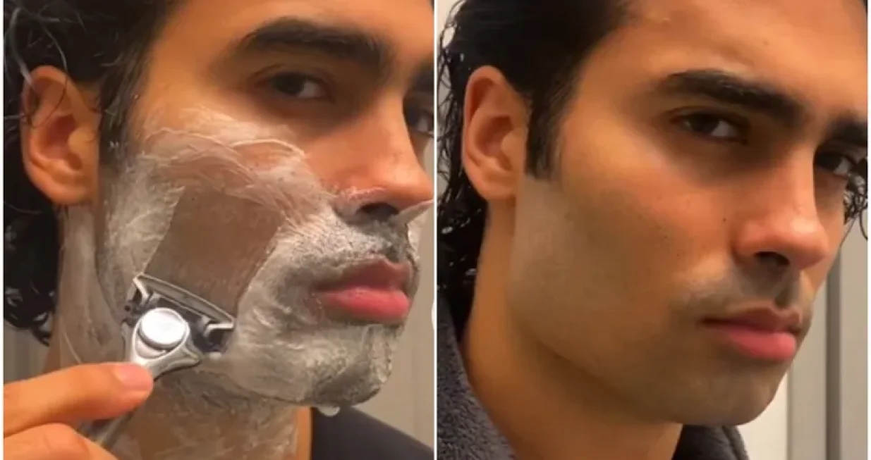 tiktoker brijanje koža lice/
