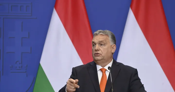 epa10375458 Hungarian Prime Minister Viktor Orban speaks during a year-end press conference in the government's headquarters in Budapest, Hungary, 21 December 2022. EPA/SZILARD KOSZTICSAK HUNGARY OUT/Szilard Koszticsak