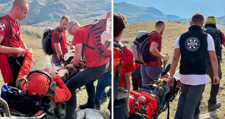 Planinar je prebačen u vozilo Hitne pomoći/ GSS Stanica Sarajevo/