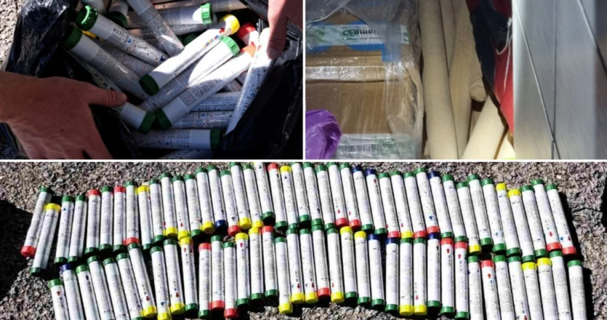 Oduzete baklje i palice/MUP KS/