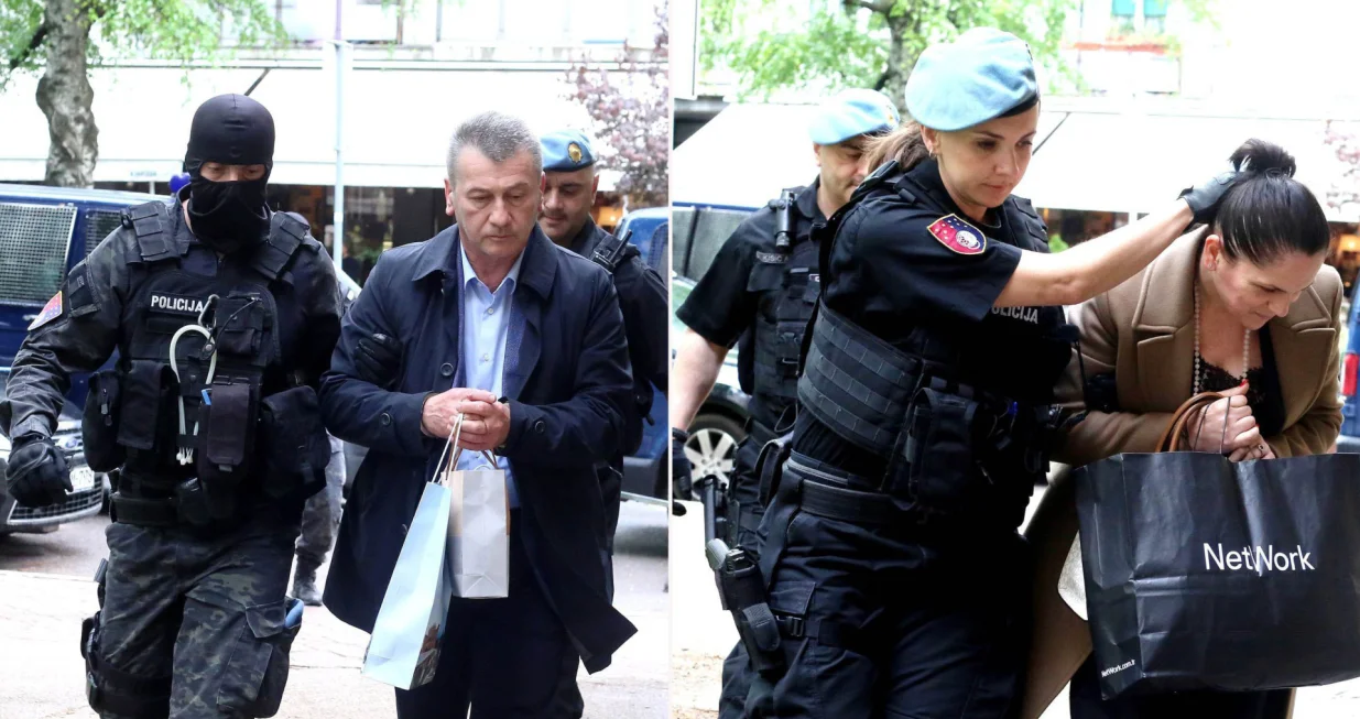 Privođenje Ibrahima Hadžibajrića i Alme Destanović u Tužilaštvo/Arhiva Oslobođenja/