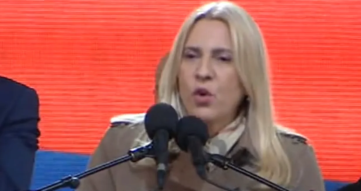 Željka Cvijanović se obratila na mitingu u Banja Luci//