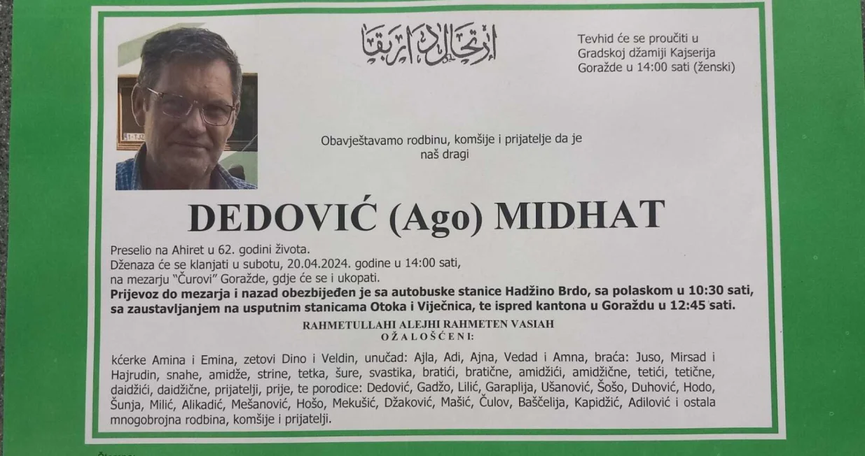 Potraga za Midhatom Dedovićem tajala je od novembra pro&scaron;le godine/Facebook/