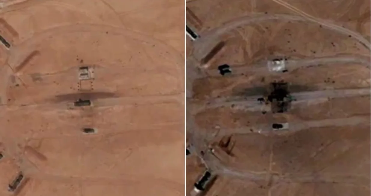 Vojna baza u Isfahanu prije i poslije napada/Almir Sarenkapa