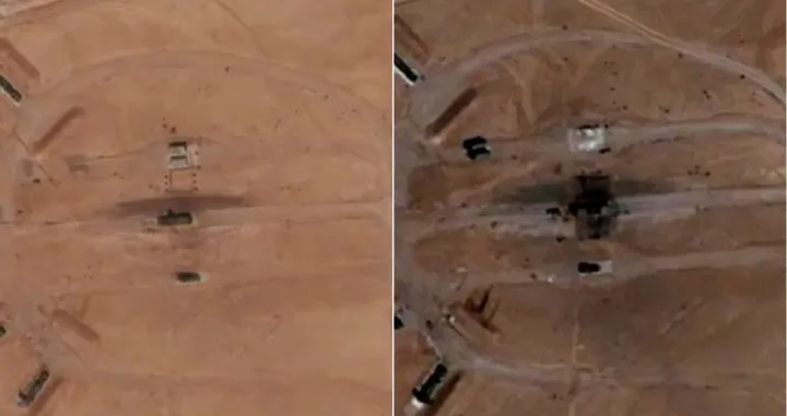 Vojna baza u Isfahanu prije i poslije napada/Almir Sarenkapa