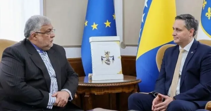 Denis Bećirović i Abuzar Ebrahimi Torkaman, ambasador Irana u BiH/