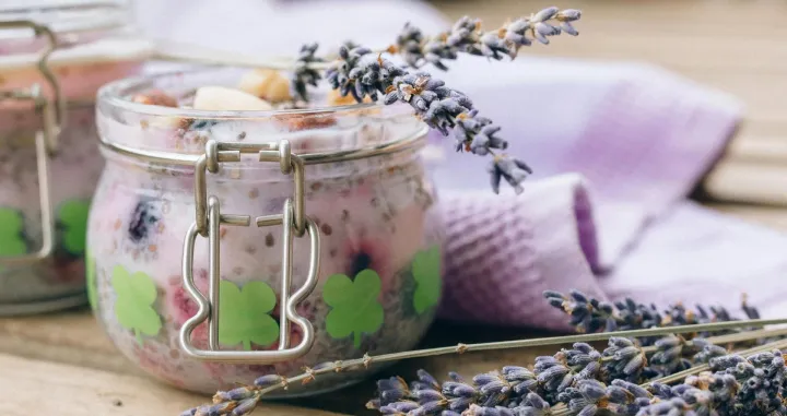 desert, jogurt, chia sjemenke, lavanda/Pexels