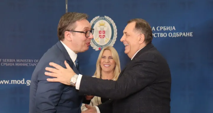 Aleksandar Vučić, Milorad Dodik i Željka Cvijanović/