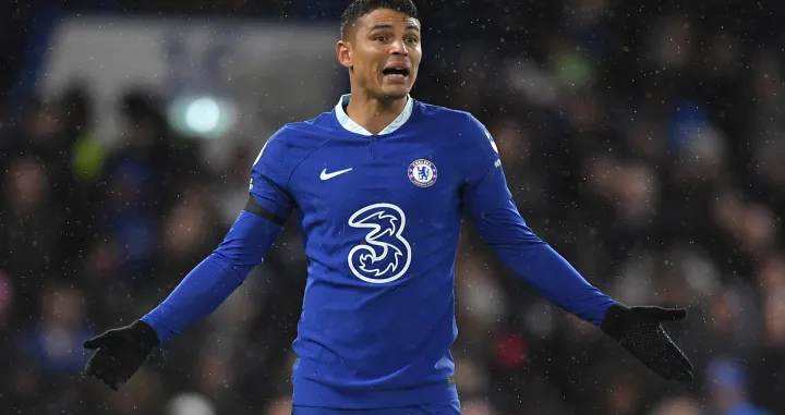 epa10379409 Thiago Silva of Chelsea reacts during the English Premier League soccer match between Chelsea FC and AFC Bournemouth in London, Britain, 27 December 2022. EPA/Vince Mignott EDITORIAL USE ONLY. No use with unauthorized audio, video, data, fixture lists, club/league logos or 'live' services. Online in-match use limited to 120 images, no video emulation. No use in betting, games or single club/league/player publications