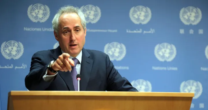 New York - OCTOBER 17, 2016 - Stephane Dujarric, Spokesperson for the Secretary-General, conducts the daily noon briefing for journalists at UN headquarters. (Photo by: Luiz C. Ribeiro/Europa Newswire)/Luiz C. Ribeiro
