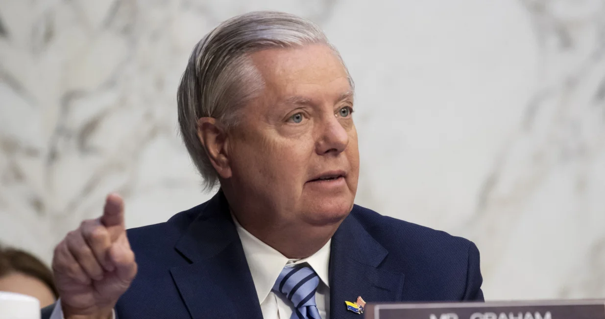 epa09842398 Republican Senator from South Carolina Lindsey Graham speaks as Judge Ketanji Brown Jackson (not pictured) appears on the second day of her Senate judiciary committee confirmation hearing to be the first black female judge on the US Supreme Court, in the Hart Senate Office Building in Washington, DC, USA, 22 March 2022. EPA/MICHAEL REYNOLDS/Michael Reynolds