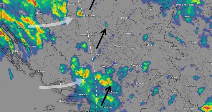 Vremenska prognoza za naredne sate/