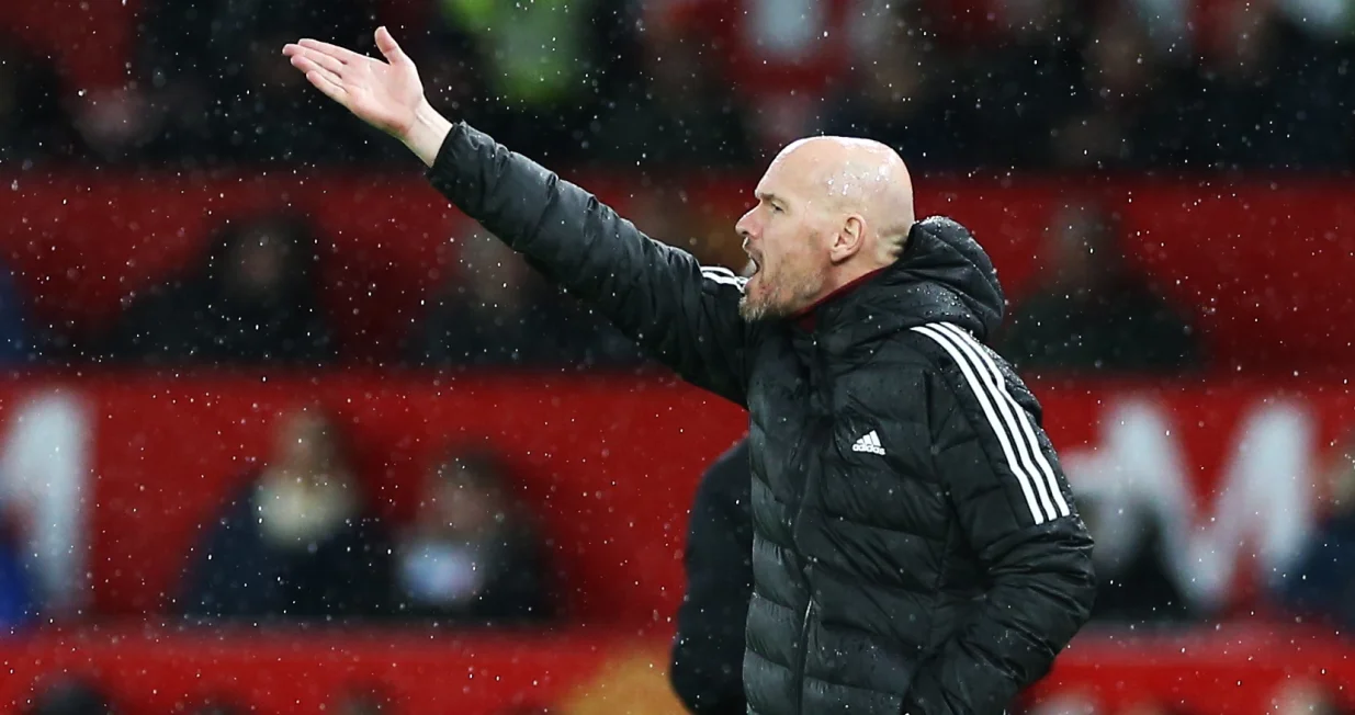 epa10387776 Manchester United Manager Erik ten Hag during the English Premier League soccer match between Manchester United and AFC Bournemouth, in Manchester, Britain, 03 January 2023. EPA/ADAM VAUGHAN EDITORIAL USE ONLY. No use with unauthorized audio, video, data, fixture lists, club/league logos or 'live' services. Online in-match use limited to 120 images, no video emulation. No use in betting, games or single club/league/player publications.