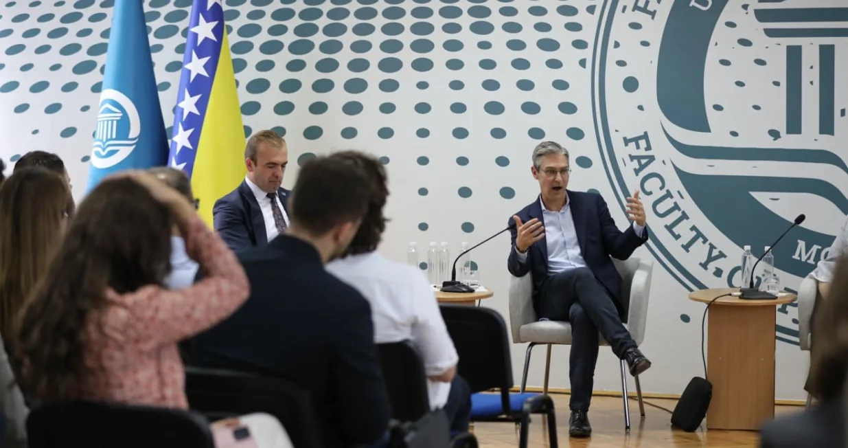 Sead Turčalo, Damon Wilson, panel diskusija: Geopolitički izazovi i prilike za BiH unutar euroatlantskog okvira/Fpn Unsa