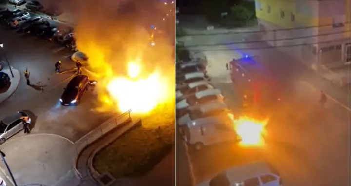 Automobili su izgorili na Palama/Screenshot/Almir Sarenkapa