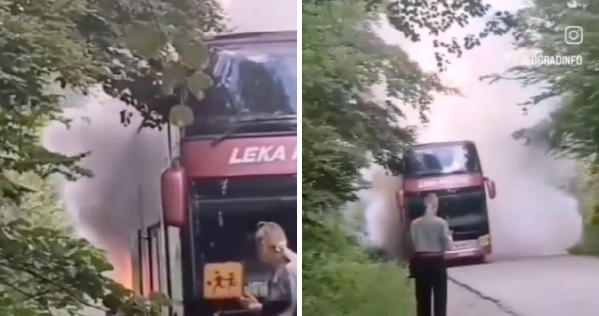 Požar izbio u motornom prostoru autobusa/ Instagram/