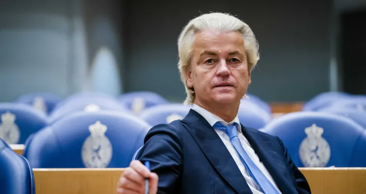 epa10279999 Geert Wilders, Partij voor de Vrijheid's (PVV) party leader attends an interpellation debate about high inflation and its compensation in The Hague, The Netherlands, 01 November 2022. EPA/Bart Maat/Bart Maat