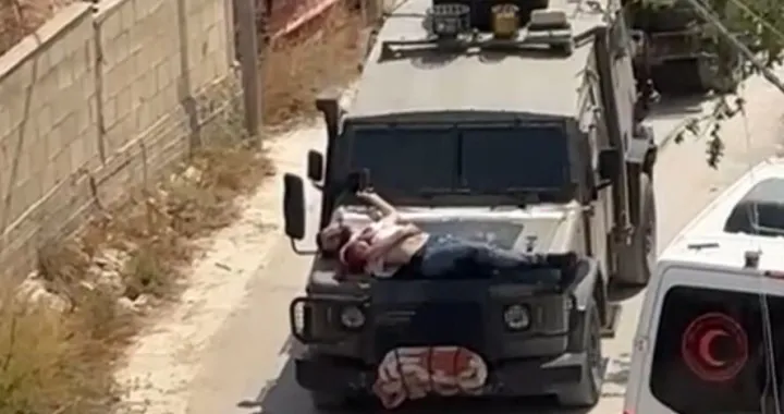 Izraelska vojska vezala povrijeđenog Palestinca za džip u Jeninu na Zapadnoj obali/X