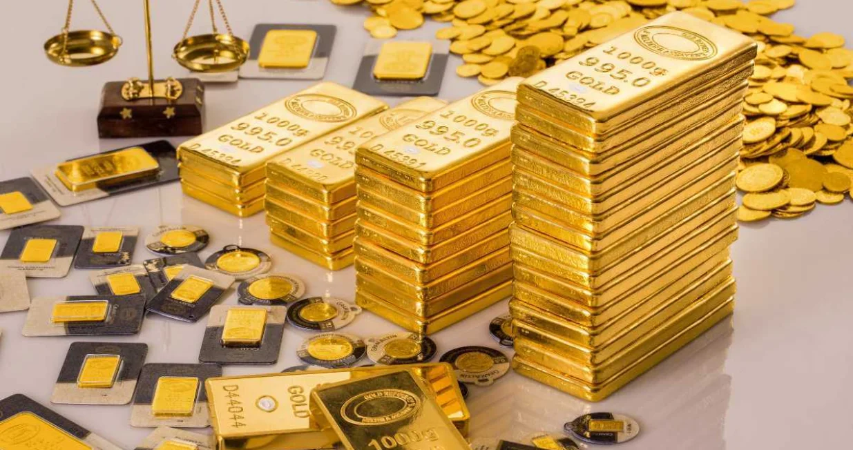 Zlato zlatne poluge ilustracija/