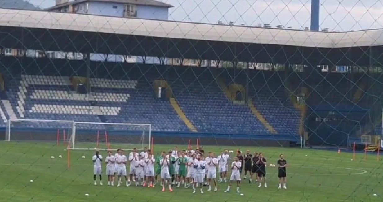 Fudbaleri Željezničara na prvom treningu